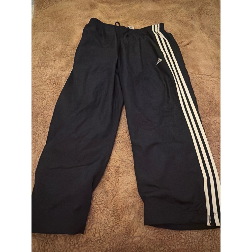 Adidas Vintage Track Pants Black White Stripe Mens Large 241362 05/07